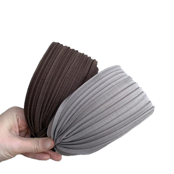 Clip pentru păr și bentiță în stil coreean, cu pliuri simple și margine lată (Material: pânză; Fabricat manual; Pentru femei)