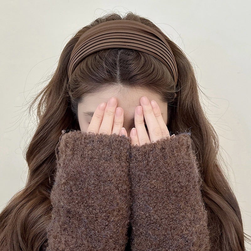 Clip pentru păr și bentiță în stil coreean, cu pliuri simple și margine lată (Material: pânză; Fabricat manual; Pentru femei)