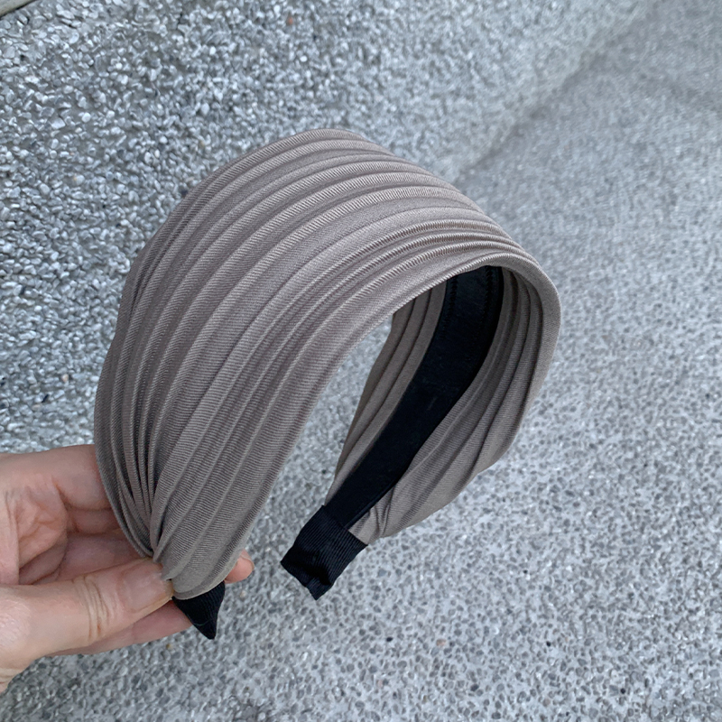 Clip pentru păr și bentiță în stil coreean, cu pliuri simple și margine lată (Material: pânză; Fabricat manual; Pentru femei)