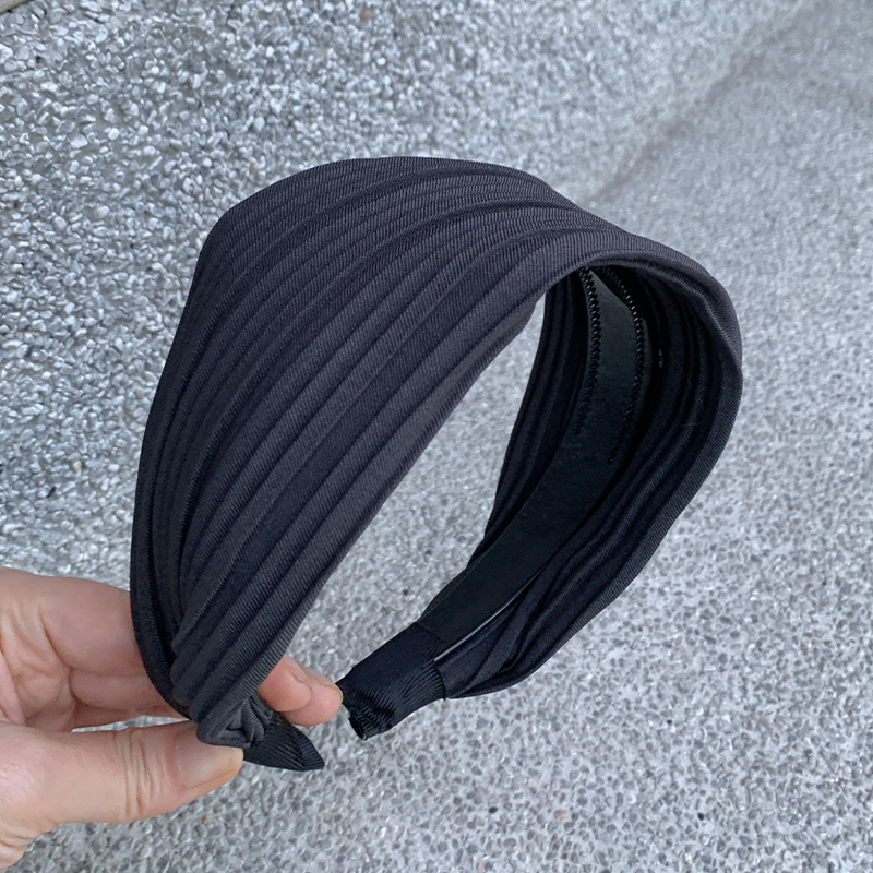 Clip pentru păr și bentiță în stil coreean, cu pliuri simple și margine lată (Material: pânză; Fabricat manual; Pentru femei)