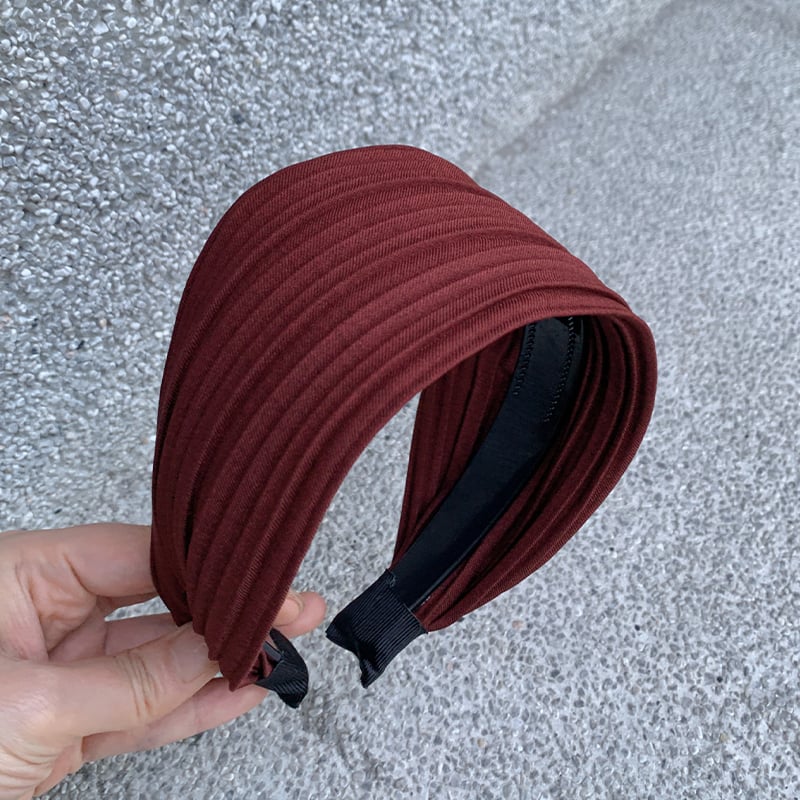 Clip pentru păr și bentiță în stil coreean, cu pliuri simple și margine lată (Material: pânză; Fabricat manual; Pentru femei)