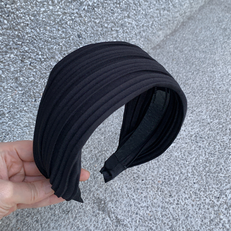 Clip pentru păr și bentiță în stil coreean, cu pliuri simple și margine lată (Material: pânză; Fabricat manual; Pentru femei)