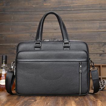 Geantă de afaceri din piele naturală pentru laptop – capacitate mare, stil urban, căptușeală poliester, impermeabilă, rezistentă la uzură