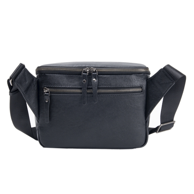 Muška crossbody torba – prva sloj teleće kože, prava koža, otporna, Leap Up, podstava poliester-bavna