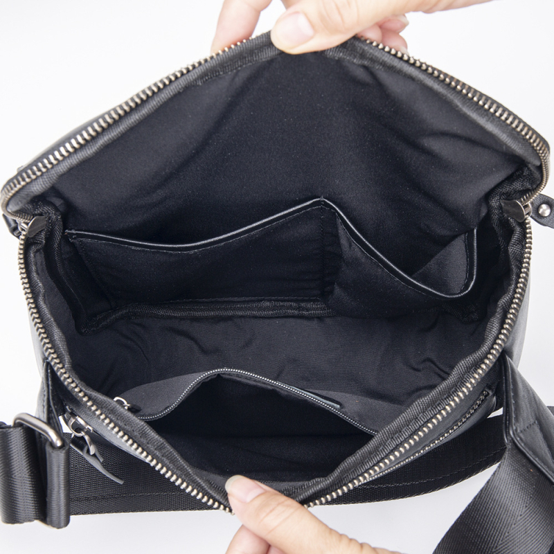 Muška crossbody torba – prva sloj teleće kože, prava koža, otporna, Leap Up, podstava poliester-bavna