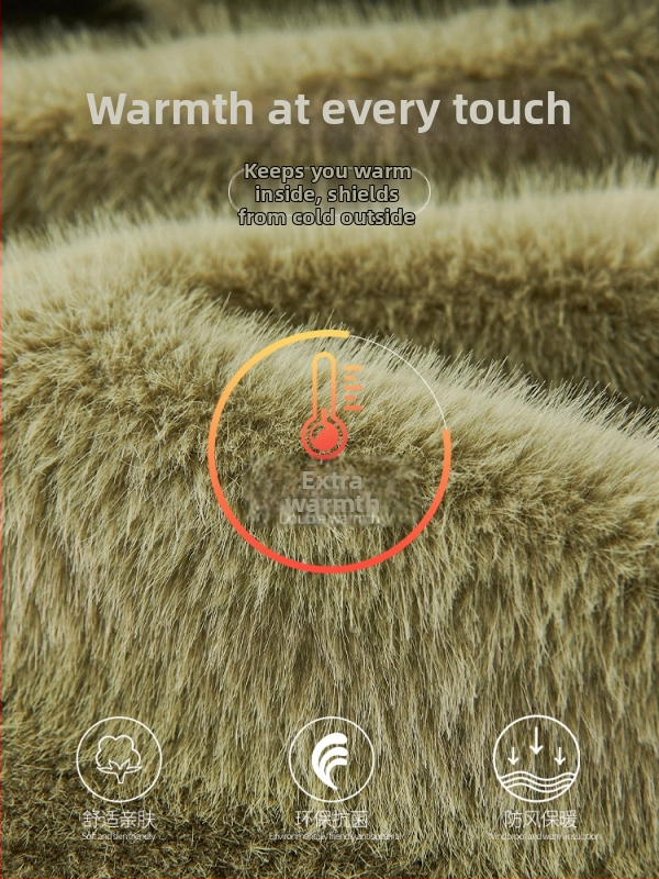 Zimný set dámskeho oblečenia pre staršie ženy s obojstrannou faux norkovou kožušinou a koženými detailmi, stredná dĺžka 65–80 cm, kvetinový vzor, 95% polyester, elegantný štýl