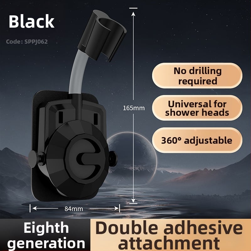 Душ държач без пробиване за баня (ABS материал; база за душ глава; модерен минималистичен стил)