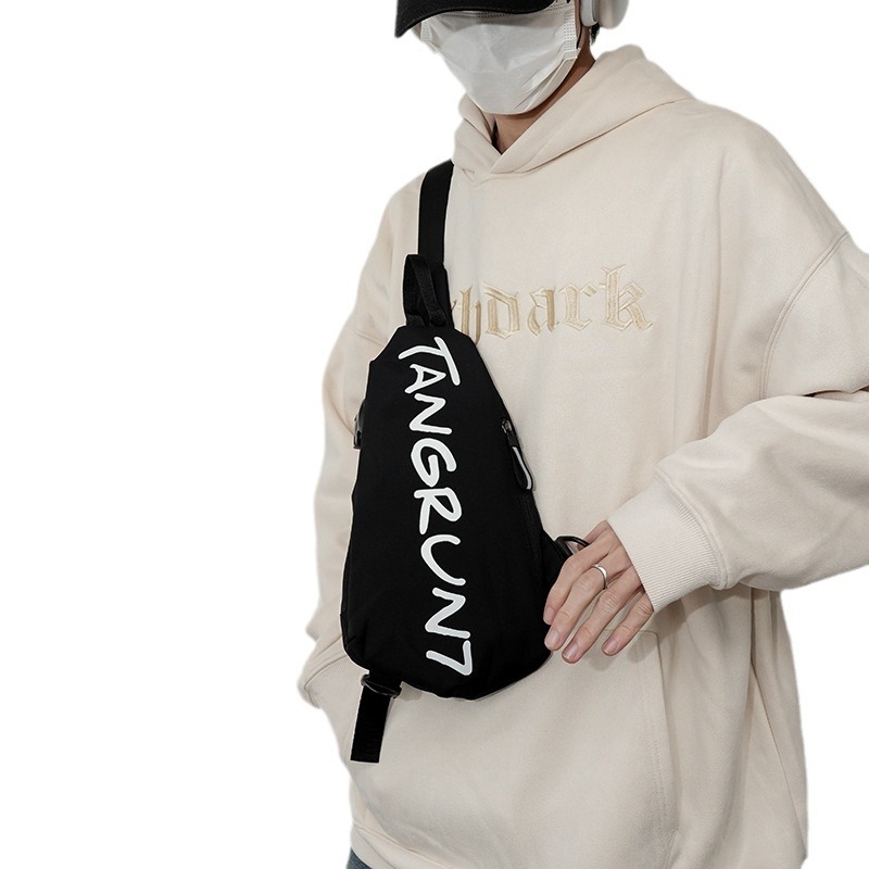 Muška crossbody torba, ulični stil, najlon, ultralagana, jednostavan uzorak, poliester podstava