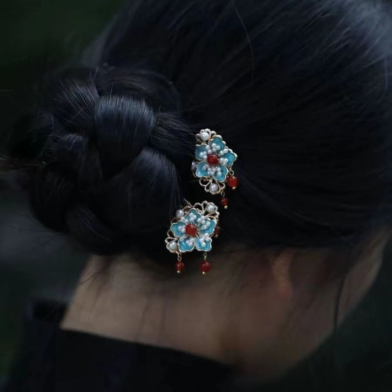 Din aliaj, floare pentru păr, clips pentru păr și pieptene, accesoriu pentru cap, stil vintage, vară 2021