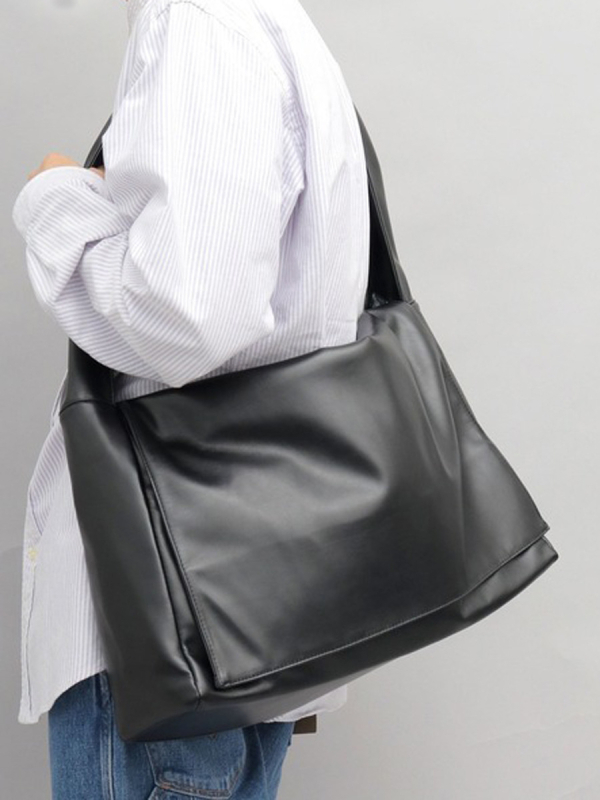 Muška crossbody torba u uličnoj modi, PU koža, vodootporna i proširiva, jednobojna podstava od poliester, proljeće 2025