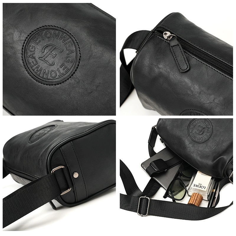 Liqi Geantă de Umăr pentru Bărbați, PU Impermeabilă, Pentru Călătorii de Afaceri, Ușoară, Respirabilă, Stil Urban Simplu