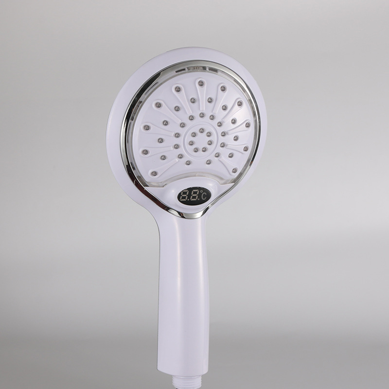 Tuš glava s LED prikazom temperature i kontrolom temperature, ABS-PC materijal, navojna instalacija, CE certifikat, modeli JY-328A/B/C, 0-99°C