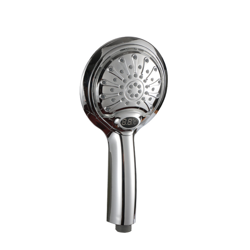 Tuš glava s LED prikazom temperature i kontrolom temperature, ABS-PC materijal, navojna instalacija, CE certifikat, modeli JY-328A/B/C, 0-99°C
