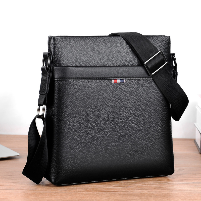 Muška kožna crossbody torba, model BND909, koža prvog sloja, otporna na habanje, poliester podstava