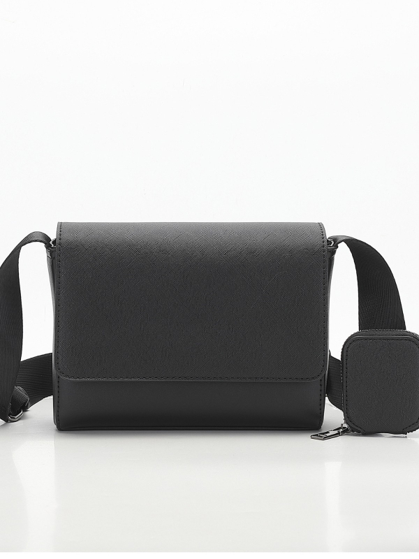 Geantă crossbody pentru bărbați – stil urban (PU; anti-furt; rezistentă la uzură; căptușire poliester; toamna 2025)