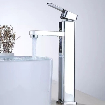 Robinet de bazin cu o singură manetă pentru apă rece, din oțel inoxidabil 304, finisaj Brushed, supapă cu disc ceramic, model 112, montaj cu cheie