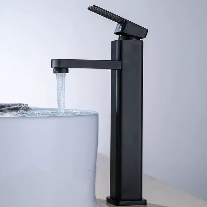 Robinet de bazin cu o singură manetă pentru apă rece, din oțel inoxidabil 304, finisaj Brushed, supapă cu disc ceramic, model 112, montaj cu cheie