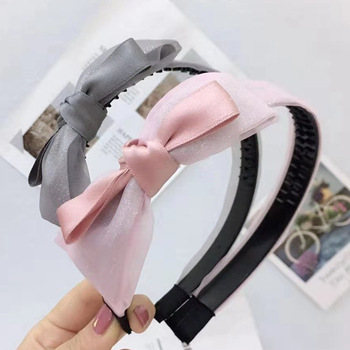 Bandă pentru păr în stil coreean, cu dantelă din plasă și paiete, funda multistrat, lucrată manual din material textil