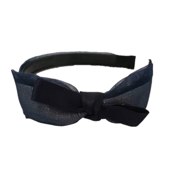 Bandă pentru păr în stil coreean, cu dantelă din plasă și paiete, funda multistrat, lucrată manual din material textil