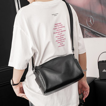 Geantă de umăr pentru bărbați din piele naturală de vițel cu inserții PVC, căptușeală din poliester, marca Etonweag, stil street fashion, potrivită pentru călătorii de afaceri