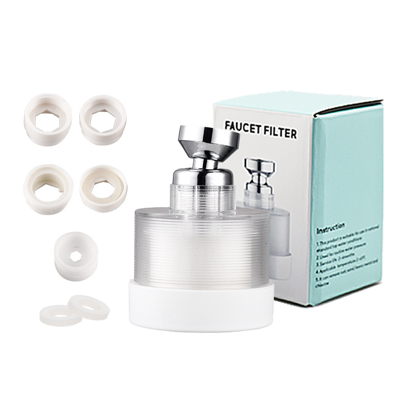 Aerator pentru robinet de bucătărie cu extensie, duză rotativă, pulverizare și ploaie, instalare fără unelte, plastic, cap mic, 20–50°C