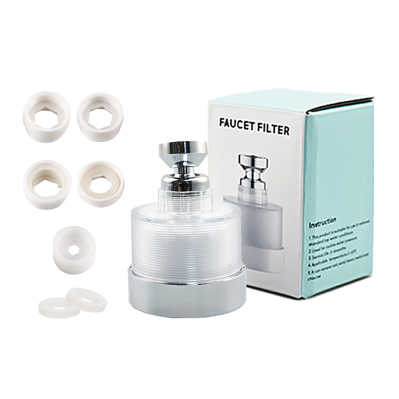 Aerator pentru robinet de bucătărie cu extensie, duză rotativă, pulverizare și ploaie, instalare fără unelte, plastic, cap mic, 20–50°C