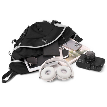 Muška crossbody torba za prsa, ulični stil, najlon, otporna na habanje, jednobojna, podstava od poliestera