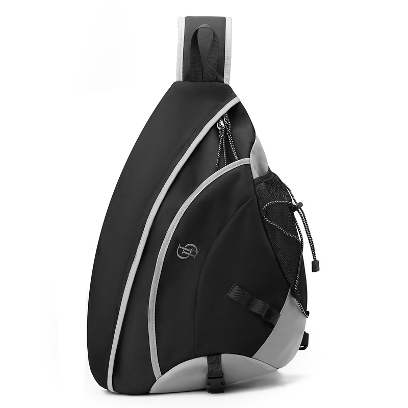 Muška crossbody torba za prsa, ulični stil, najlon, otporna na habanje, jednobojna, podstava od poliestera