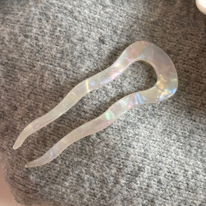 Clip de păr din acetat, formă U cu valuri – stil coreean geometric