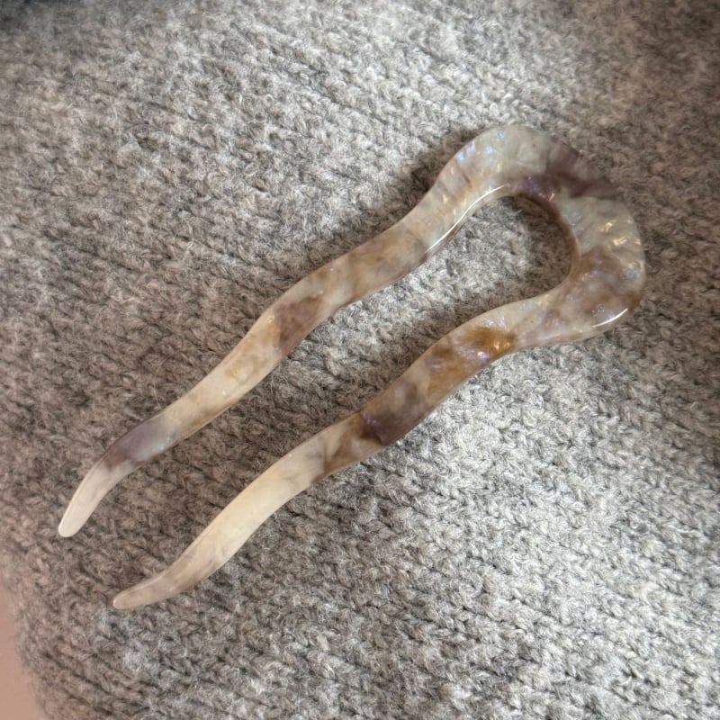 Clip de păr din acetat, formă U cu valuri – stil coreean geometric