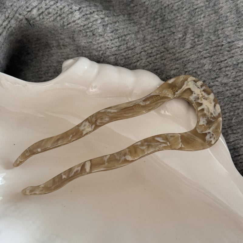 Clip de păr din acetat, formă U cu valuri – stil coreean geometric