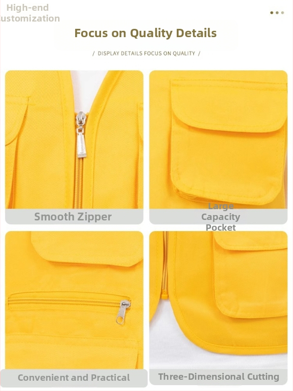 Fotografická vesta - vlastná pracovná vesta, zips, 100% polyester, voľný strih, jednofarebná, tlač loga