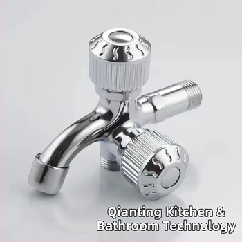 Prívod na práčku so dvomi výstupmi, zabudovaný do steny, telo zo zinkovej zliatiny, keramický diskový ventil, 20 mm vstup-výstup