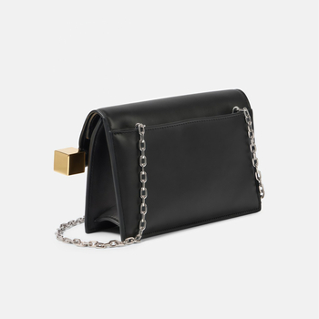 Τσάντα με αλυσίδα χιαστί για βράδυ, PU δέρμα, ορθογώνιο τετράγωνο σχήμα, κλείσιμο με λουκέτο, θήκη τηλεφώνου