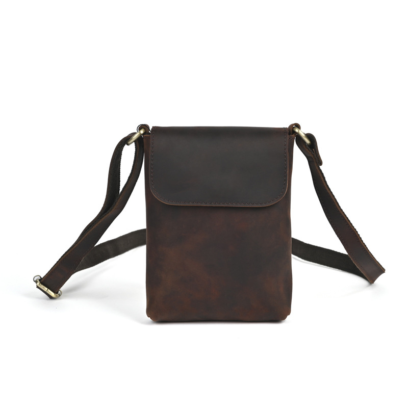 Muška torba preko ramena od prave kože, koža prvog sloja, retro stil, ultra lagana, Craftsman Xin