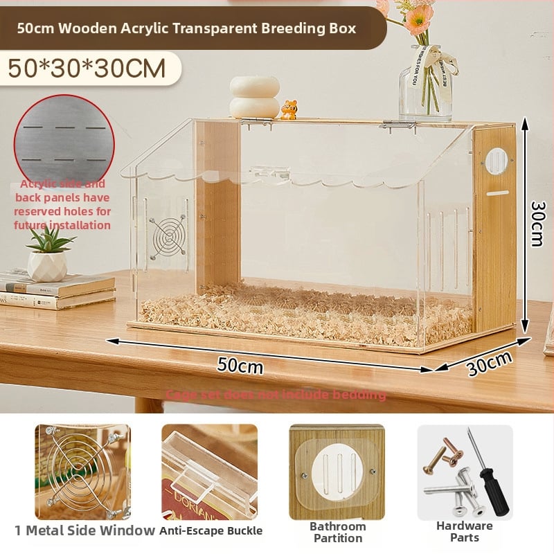 Ξύλινο κλουβί για χάμστερ με τριώροφο σχέδιο βίλας, κατάλληλο για χάμστερ