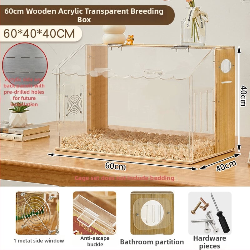 Ξύλινο κλουβί για χάμστερ με τριώροφο σχέδιο βίλας, κατάλληλο για χάμστερ