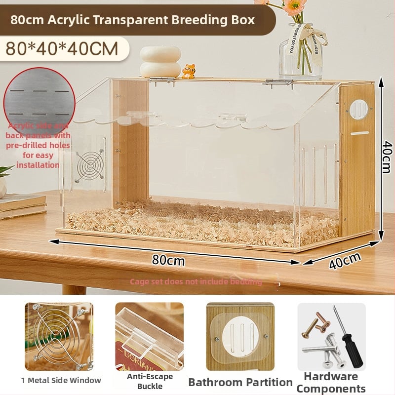 Ξύλινο κλουβί για χάμστερ με τριώροφο σχέδιο βίλας, κατάλληλο για χάμστερ