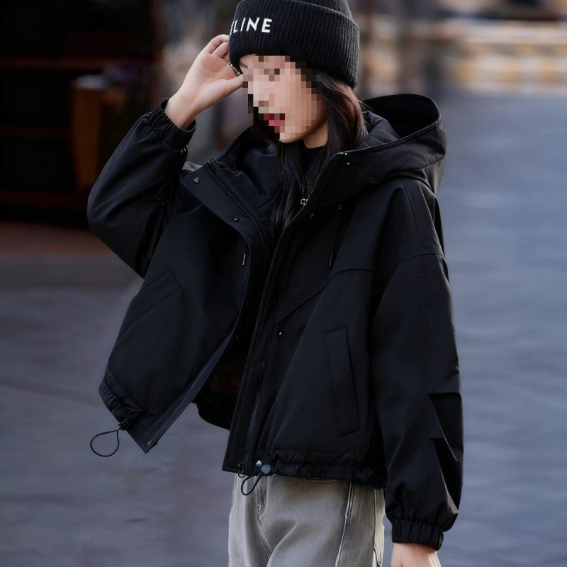 Parka s flisom, Corduroy s krznom kunića <30% – jesen-zimski ležerni ženski kaput u korejskom stilu