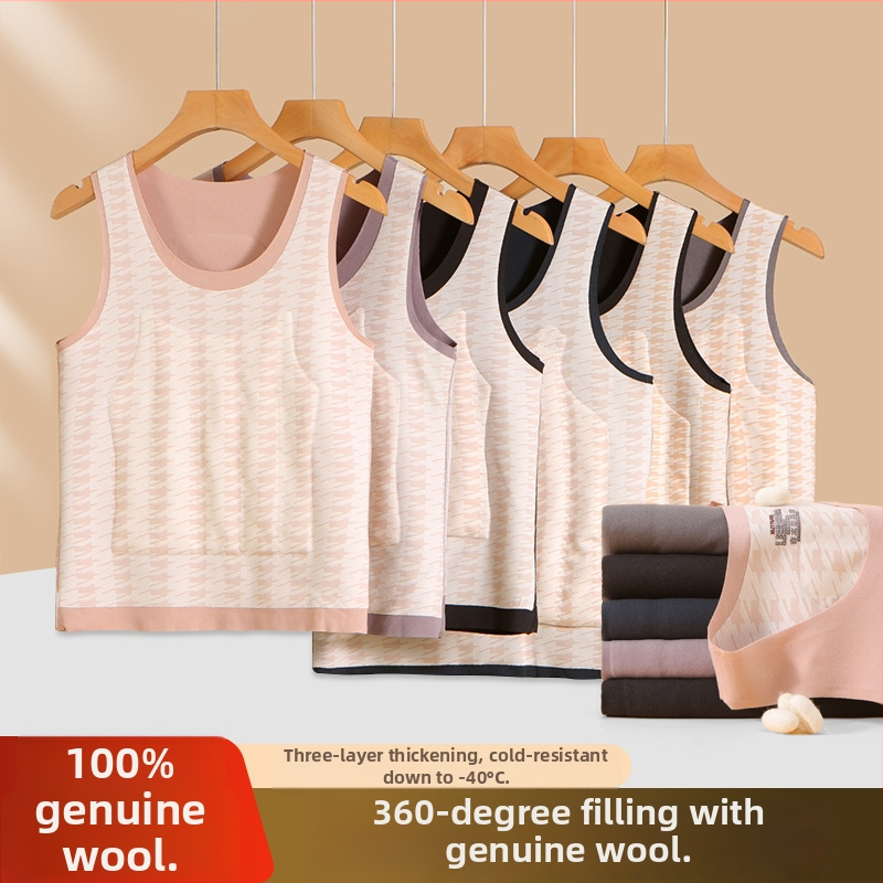 Termalna vunena vesta, 80–90% vuna, tri sloja, ekstra debela 301–350 g/m², fleec podstava, okrugli vrat, pulover stil, za osnovni sloj