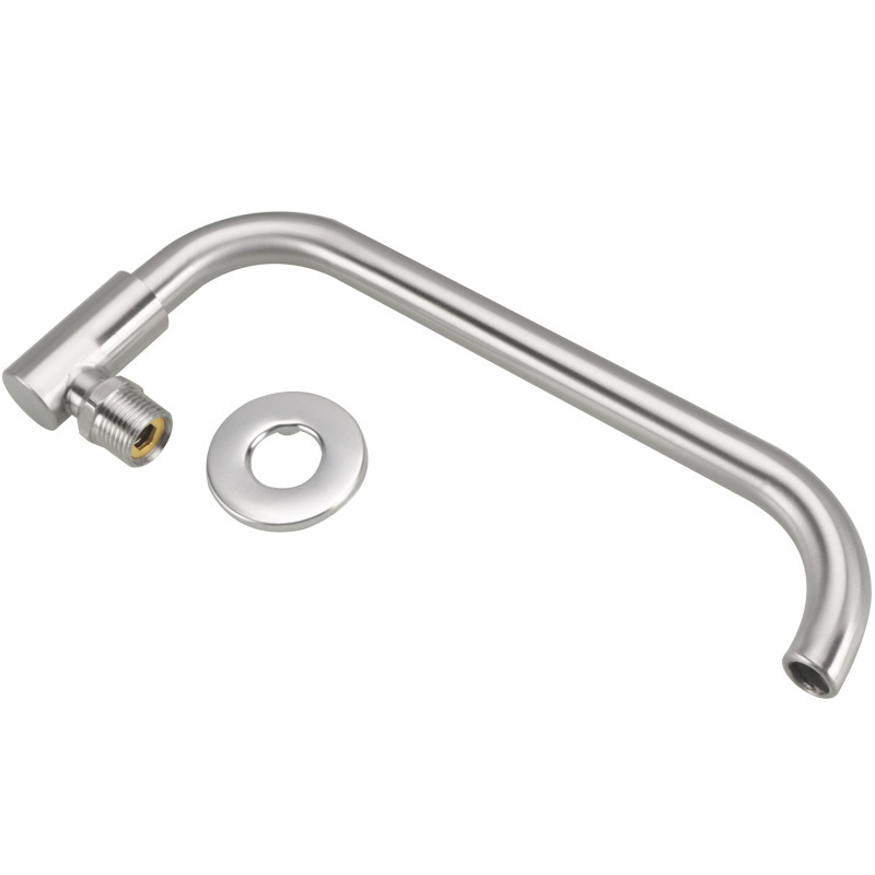 Kuhinjski faucet s rotirajućom ručkom, nehrđajući čelik, keramički uložak, navojno ugradnja, promjer ulaza/izlaza 2 cm, radni raspon -20°C do 100°C