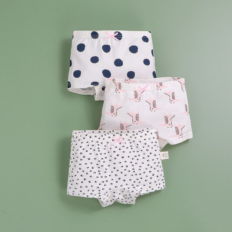 Dječje bokserice za djevojčice od pamuka, 95% pamuk, 3-komplet u pakiranju, za uzrast 3–8 godina, Sigurnosna kategorija A
