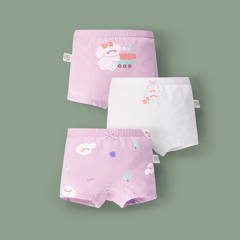 Dječje bokserice za djevojčice od pamuka, 95% pamuk, 3-komplet u pakiranju, za uzrast 3–8 godina, Sigurnosna kategorija A