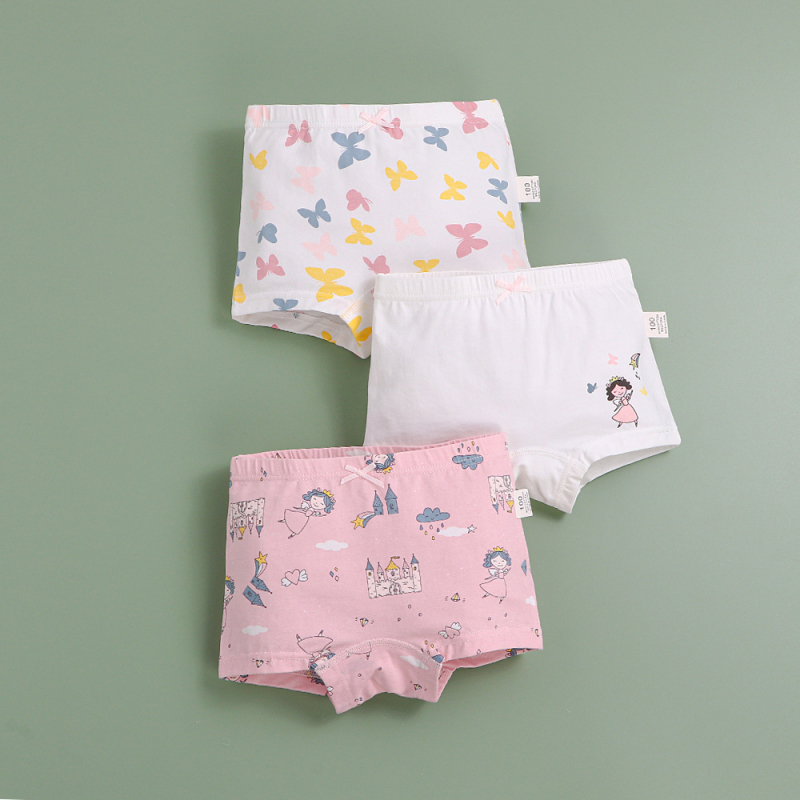 Dječje bokserice za djevojčice od pamuka, 95% pamuk, 3-komplet u pakiranju, za uzrast 3–8 godina, Sigurnosna kategorija A