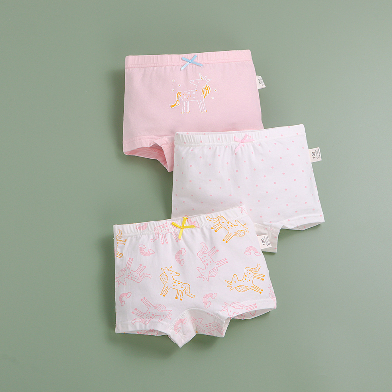 Dječje bokserice za djevojčice od pamuka, 95% pamuk, 3-komplet u pakiranju, za uzrast 3–8 godina, Sigurnosna kategorija A