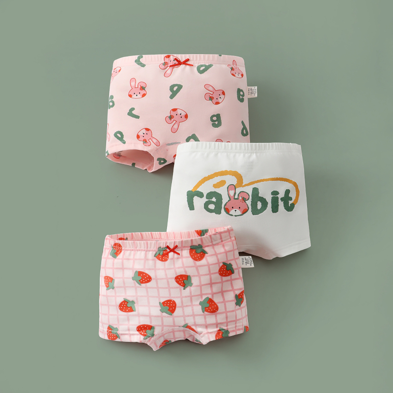 Dječje bokserice za djevojčice od pamuka, 95% pamuk, 3-komplet u pakiranju, za uzrast 3–8 godina, Sigurnosna kategorija A