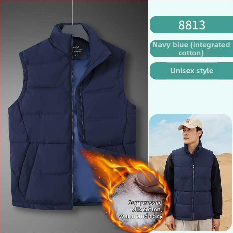 Εργατικό γιλέκο με πούπουλο και φερμουάρ, αποσπώμενη κουκούλα, στενή γραμμή, μονόχρωμο, χειμώνας