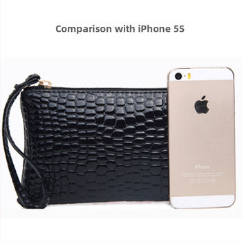 Γυναικεία κλατς από PU, μικρή ορθογώνια τετράγωνη τσάντα, θήκη για κινητό και ID, κλείσιμο με φερμουάρ, εσωτερικός διαμερισμός