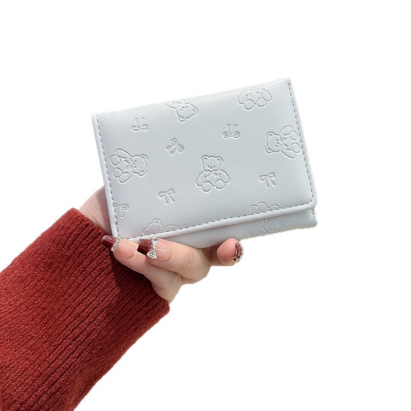 Портфейл PU кожа, мотив мечка, 3 сгъвания, подплата полиестер, 2025