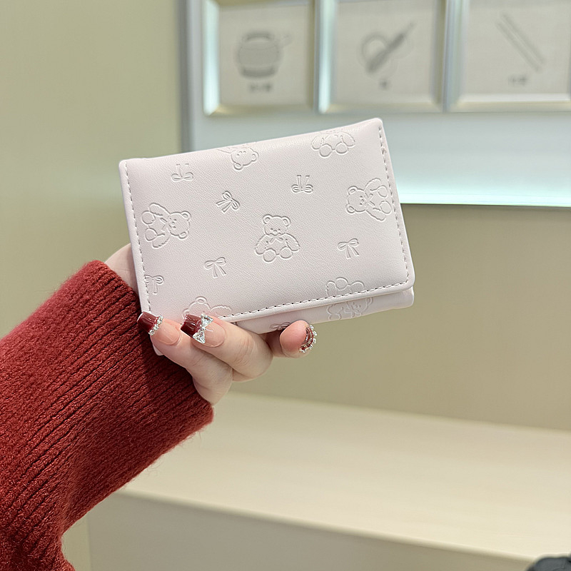 Портфейл PU кожа, мотив мечка, 3 сгъвания, подплата полиестер, 2025